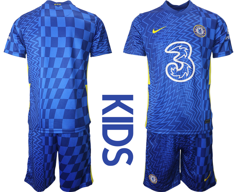 Youth 2021-2022 Club Chelsea FC home blue blank Nike Soccer Jerseys->chelsea jersey->Soccer Club Jersey